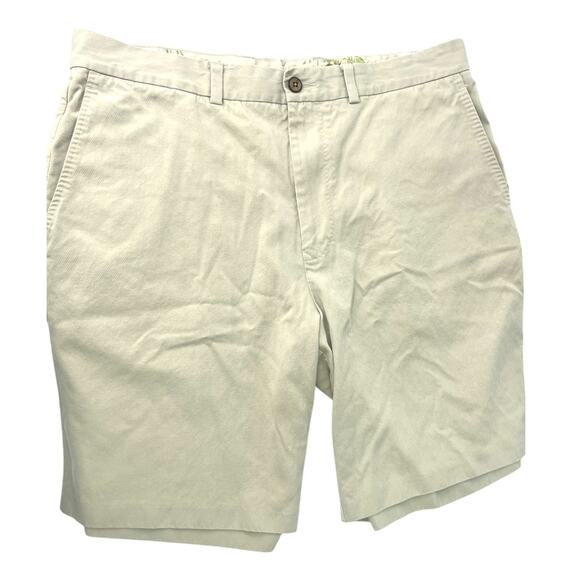 Tommy Bahama | 36 | Havana Herringbone Silk-Blend 9 In Inseam Flat Front Shorts - Picture 4 of 7